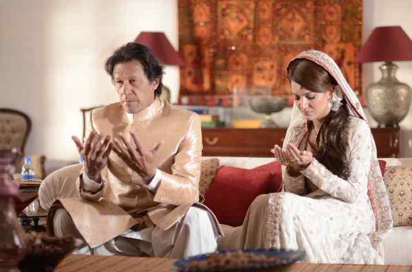 (File) In this handout photograph Pakistani opposition leader Imran Khan (L) and new wife Reham Khan photographed during their wedding ceremony at his house in Islamabad. (AFP)