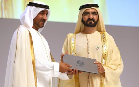 Sheikh Mohammed honoured 38 humanitarian aid donor organisations at Emirates Palace in Abu Dhabi on Monday. (Wam)