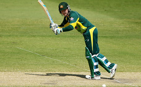 Michael Clarke of Australia bats during the match between the Cricket Australia XI and Bangladesh XI at Allan Border Field on February 5, 2015 in Brisbane, Australia. (Getty)