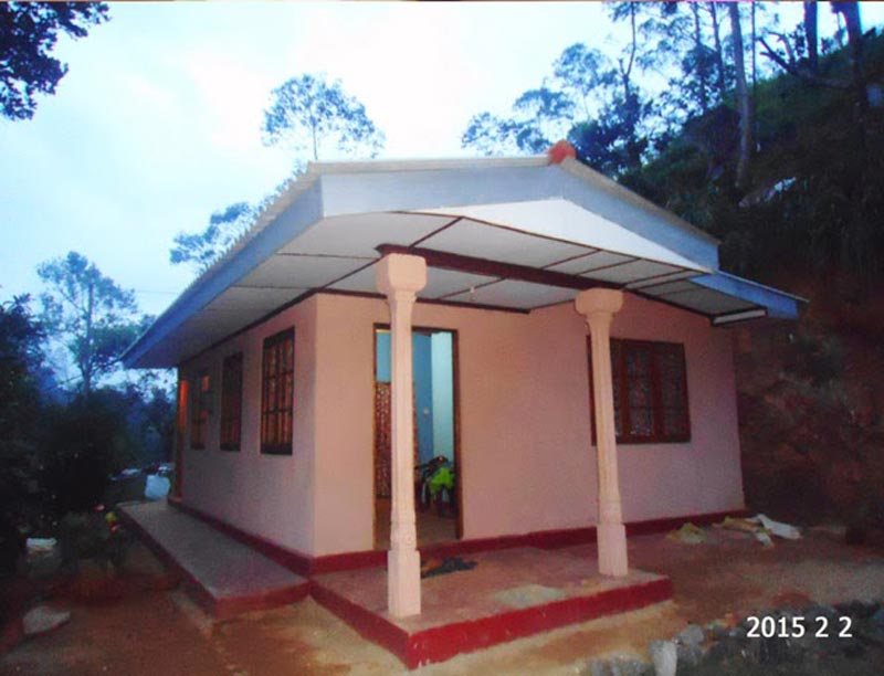 Dilani's new house built with donations from the public. (picture courtesy Gossip Lanka)