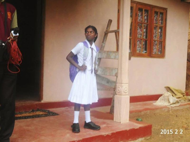 Dilani, cured of disease, ready to go to school. (Picture courtesy Gossip Lanka)