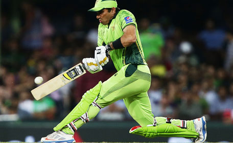 Misbah ul-Haq of Pakistan bats during the ICC Cricket World Cup warm up match between England and Pakistan at Sydney Cricket Ground on February 11, 2015 in Sydney, Australia. (Getty)