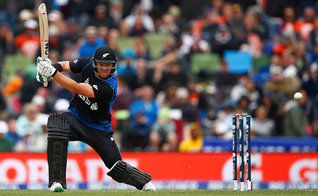 Corey Anderson of New Zealand bats during the 2015 ICC Cricket World Cup match between Sri Lanka and New Zealand at Hagley Oval on February 14, 2015 in Christchurch, New Zealand. (Getty Images)