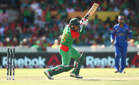Mushfiqur Rahim of Bangladesh bats during the 2015 ICC Cricket World Cup match between Bangladesh and Afghanistan at Manuka Oval on February 18, 2015 in Canberra, Australia. (Getty Images)