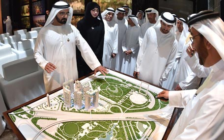 Sheikh Mohammed inaugurated Creek Heights Residences and launched three landmark projects in Dubai on Wednesday. (Wam)