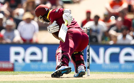 Darren Sammy of West Indies bats during the 2015 ICC Cricket World Cup match between Pakistan and the West Indies at Hagley Oval on February 21, 2015 in Christchurch, New Zealand. (Getty Images)