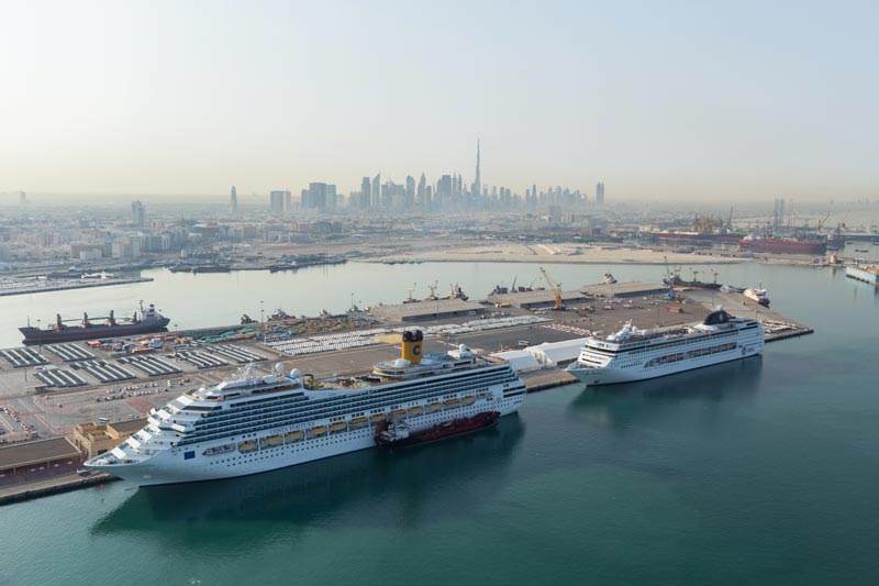 Dubai's cruise ship terminal in Port Rashid.(Supplied)