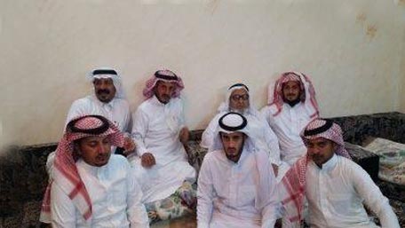 Ahmed Saleh Al Ghamidi, who was found after losing his way in the Saudi desert, with is family members. (Supplied)