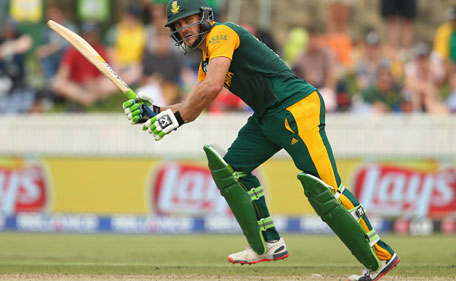 Faf du Plessis of South Africa bats during the 2015 ICC Cricket World Cup match between South Africa and Ireland at Manuka Oval on March 3, 2015 in Canberra, Australia. (Getty Images)