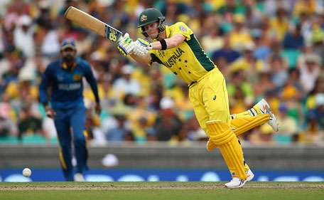 Steve Smith of Australia bats during the 2015 ICC Cricket World Cup match between Australia and Sri Lanka at Sydney Cricket Ground on March 8, 2015 in Sydney, Australia. (Getty Images)