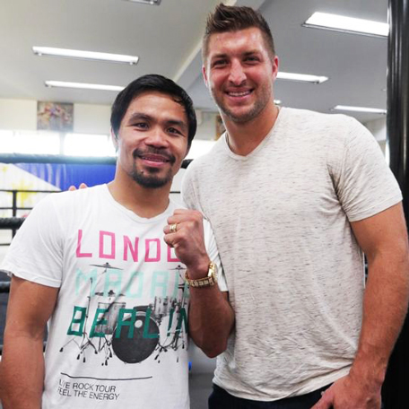 Manny Pacquiao and Tim Tebow. (Pic credit:Emmanuel Pacquiao/Instagram)