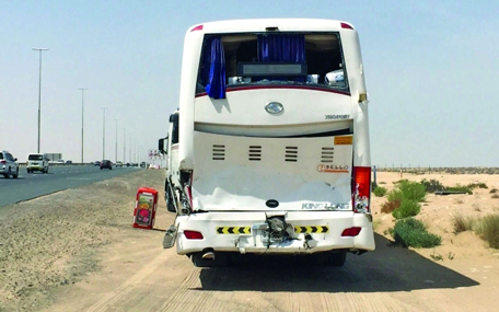 The buses were carrying students on a trip to Abu Dhabi. (EAY)