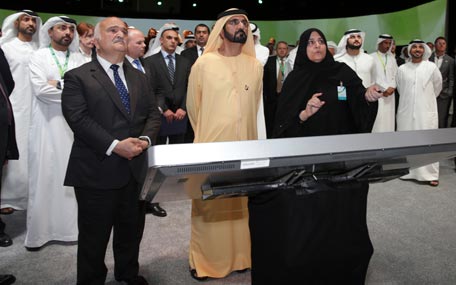 Sheikh Mohammed bin Rashid Al Maktoum toured the International Emergency and Catastrophe Management Conference and Exhibition (IECM) and the Dubai International Humanitarian Aid & Development Exhibition, in Dubai on Wednesday. (Wam)