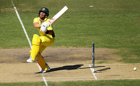 Aaron Finch of Australia bats during the 2015 Cricket World Cup Semi Final match between Australia and India at Sydney Cricket Ground on March 26, 2015 in Sydney, Australia.  (Getty Images)
