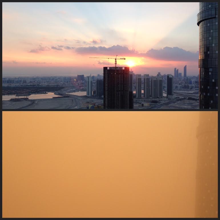 Flight activity remains affected because of the low visibility caused by the sandstorm. (Image contributed by Jolene Geyser)