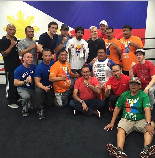 mannypacquiao @ Instagram: #TeamPacquiao We are ready to get it on. 2 weeks to go. #MayPac