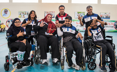 Members of the UAE team taking part in the 2nd Fazza International Boccia Competition in Dubai. (Supplied)