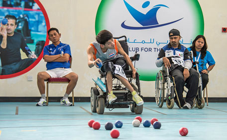 Thailand's Tadtong Pattaya competing on day three of the 2nd Fazza International Boccia Competition at the Dubai Club for the Disabled on Sunday. (Supplied)