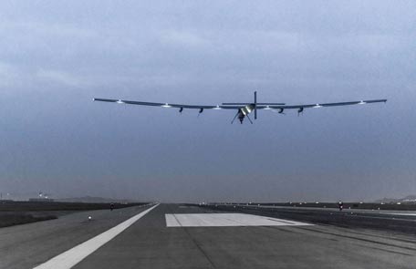 Solar Impusle 2 taking off from Chongqing, China to Nanjing with Bertrand Piccard at the controls. (AFP)