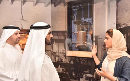 Sheikh Mohammed  visited the Nobel Museum’s travelling exhibition in Dubai on Tuesday. (Wam)
