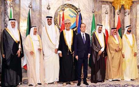 Sheikh Mohammed with other GCC leaders and French President (Pic Courtesy: Emarat Al Youm)