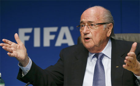 Fifa president Sepp Blatter gestures as he addresses a news conference after a meeting of the Fifa executive committee in Zurich in this March 20, 2015 file picture. (Reuters)