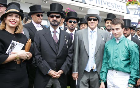 Sheikh Mohammed and Princess Haya with other officials at the race (Wam)