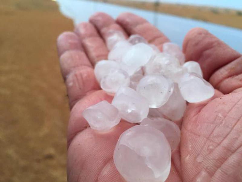 Hailstones that fell in some parts of the UAE over the weekend. (Supplied)