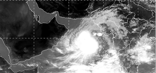 A satellite image of the storm moving towards the UAE. (Emarat Al Youm)