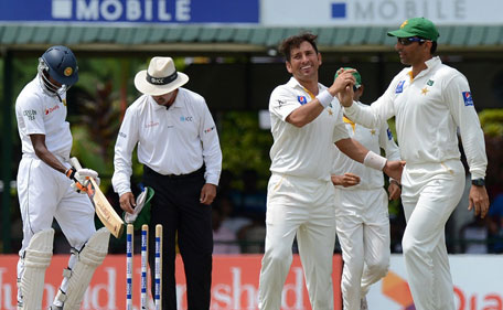Pakistan spinner Yasir Shah claims six wickets on day three of the 2nd Test Sri Lanka v Pakistan at P Sara Oval in Colombo on June 27, 2015. (AFP)