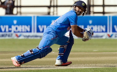 Indian batsman Kedar Jadhav looks on in the third and final one-day international between India and Zimbabwe at Harare Sports Club on July 14 2015. (AFP)