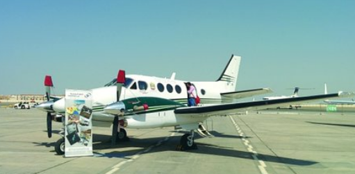 An aircraft used for cloud-seeding stands ready to fly into action at a moment's notice. (Al Bayan)