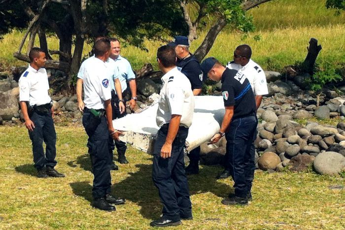 The debris from an aircraft found on the French Indian Ocean island of La Reunion. (AFP)