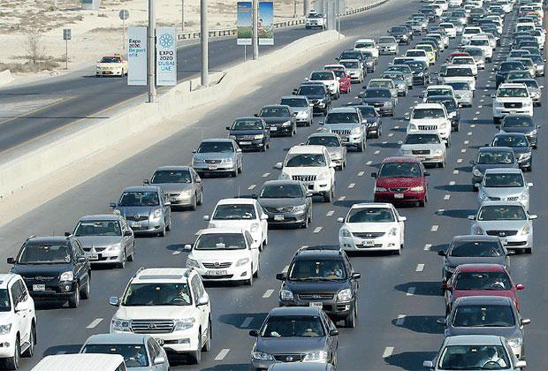Traffic jam as car catches fire on Al Khail Road - News - Emirates -  Emirates24|7