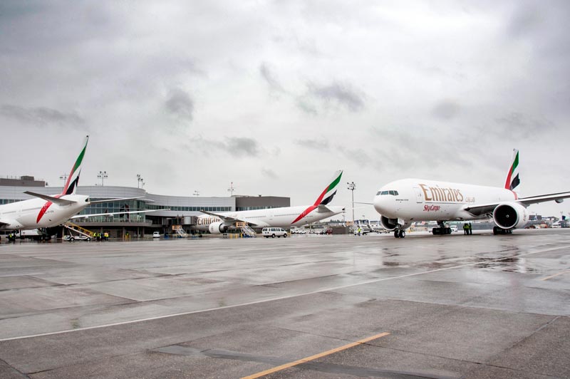 Emirates celebrated the company record arrival of four new aircraft in one day. (Supplied)