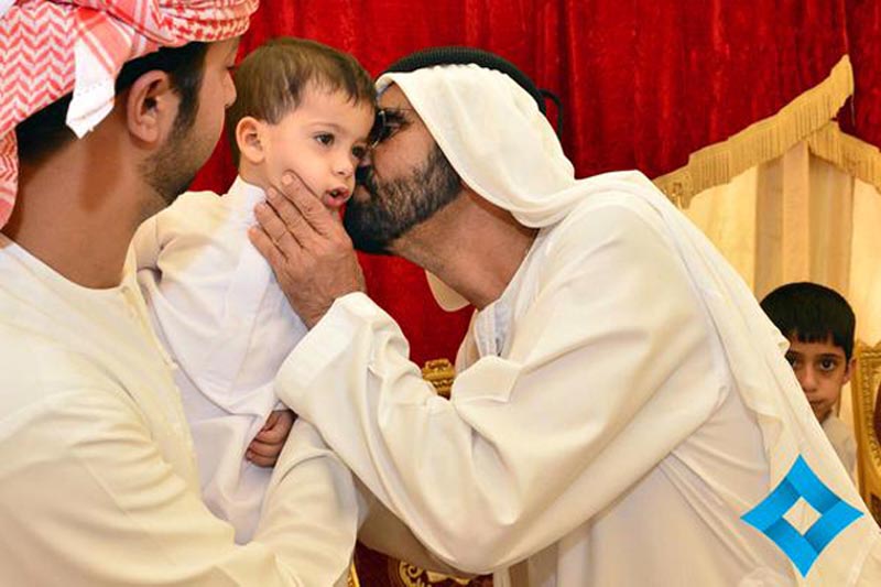 Sheikh Mohammed bin Rashid Al Maktoum visiting the family of one of the UAE martyrs on Sunday. (GDMO)