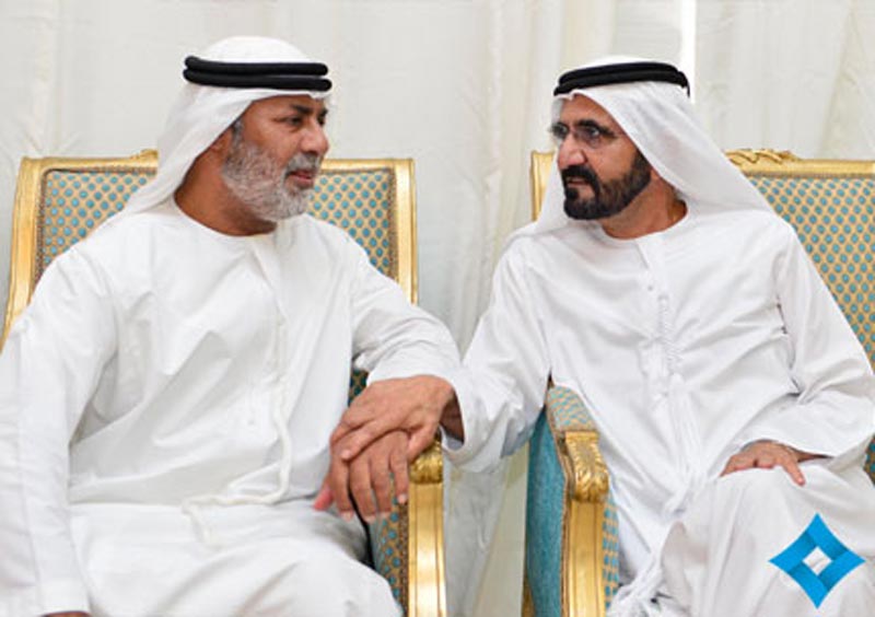 Sheikh Mohammed bin Rashid Al Maktoum at a visit to the mourning tent of UAE martyrs Sultan Saif Al Kaabi and Abdullah Saeed Al Kalbani. (GDMO)