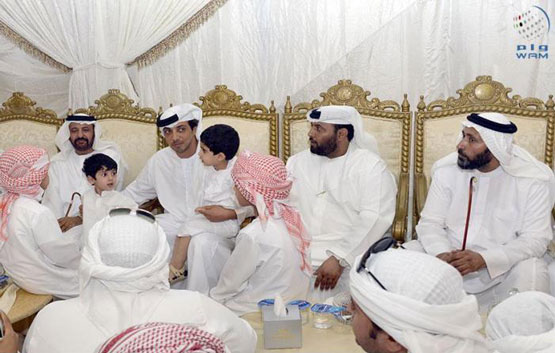 Sheikh Mansour bin Zayed Al Nahyan offers condolences to the martyr’s families (Wam)