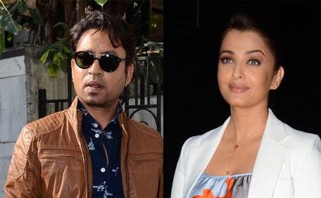 Bollywood actors Irrfan Khan and Aishwarya Rai Bachchan promote 'Jazbaa'. (Sanskriti Media and Entertainment)