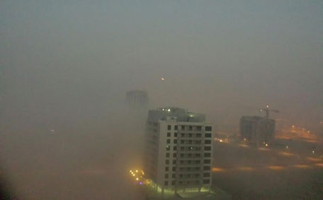 Heavy fog in Dubai this morning. (Eudore Chand)