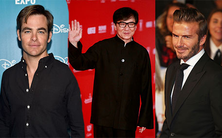Chris Pine, Jackie Chan, David Beckham (Getty Images)