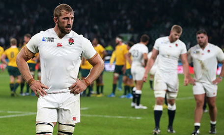 England captain Chris Robshaw walks off dejected during the 2015 Rugby World Cup Pool A match between England and Australia at Twickenham Stadium on October 3, 2015 in London, United Kingdom. (Getty Images)