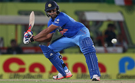 India's Rohit Sharma prepares to play a shot during their first Twenty-20 cricket match against South Africa in the northern Indian hill town of Dharamsala, India, October 2, 2015. (Reuters)