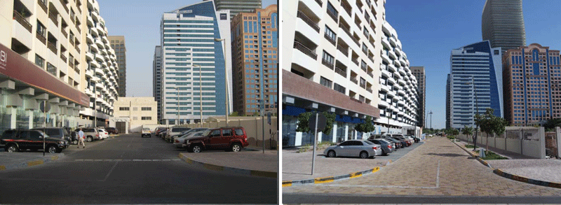 Urban Street Design Manual (USDM) Street before and after redesigning. (Supplied)