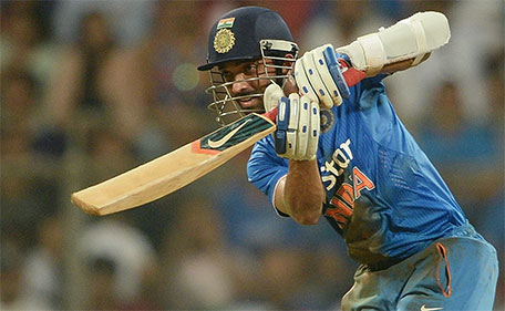 India's Ajinkya Rahane plays a shot during the fifth one day international (ODI) between India and South Africa at the Wankhede Stadium in Mumbai on October 25, 2015. (AFP)