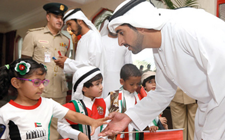 Sheikh Hamdan bin Mohammed bin Rashid Al Maktoum, Crown Prince of Dubai, at the Dubai Police Academy headquarters. (EAY)