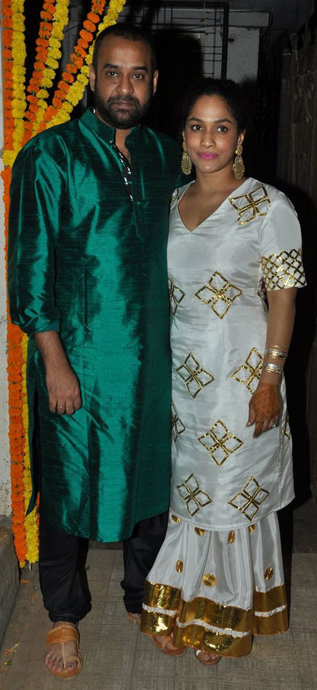 Bollywood producer Madhu Mantena and designer Masaba Gupta at their henna ceremony.