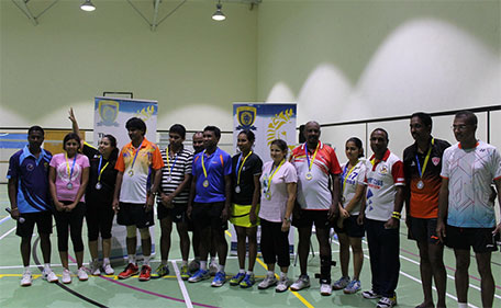 The finalists posing with their medals after the one-day tournament featuring players from the Nationalised Services Basketball Association of Sri Lanka. (Supplied)