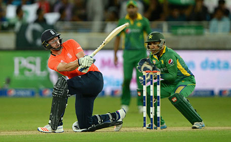 James Vince of England bats during the 1st International T20 match between Pakistan and England at Dubai Cricket Stadium on November 26, 2015 in Dubai, United Arab Emirates. (Getty Images)