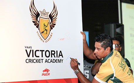 Chaminda Vaas at the inauguration of VCCA in Sharjah on Friday. (Supplied)